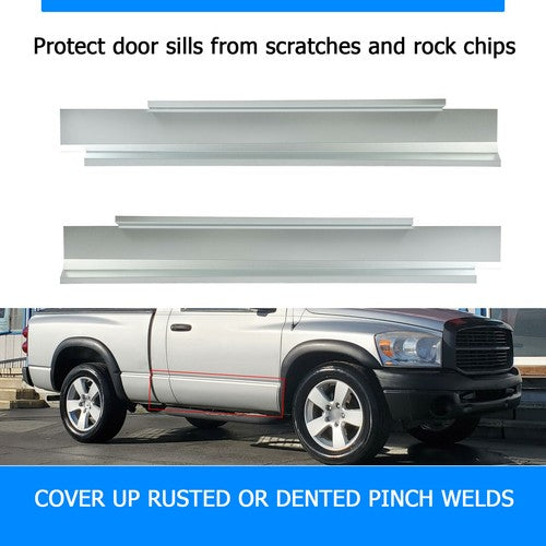 Solid Spare Slip-on Rocker Panels For 02-08 Ram 1500 03-09 06 07 2500 3500 Standard Cab 2Dr
