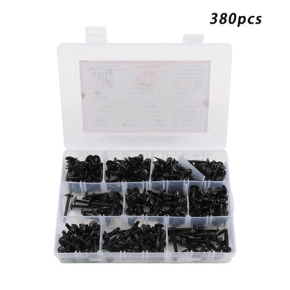 Solid Spare 380Pcs Self Tapping Phillips Screws #8 #10 410 Stainless Steel for Metal