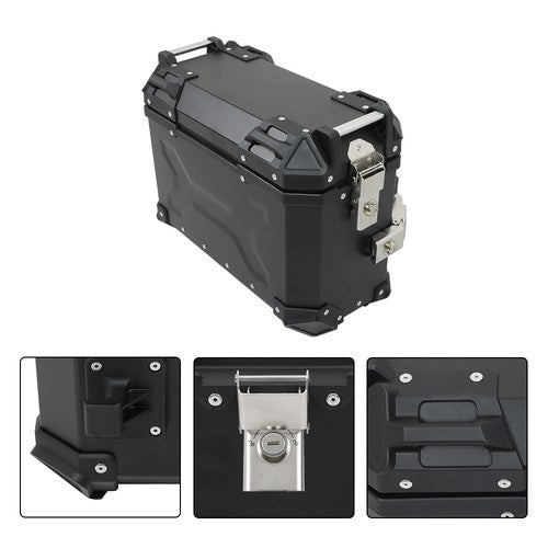 Solid Spare 36L Motorbike Hard Side Saddlebag Box Trunk Tour with Support Racks 2×Side Case