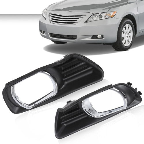 Solid Spare Fit For 07-09 Toyota Camry Front Bumper Fog Light Bezel Lamp Trim Left+Right
