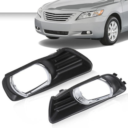 Solid Spare Fit For 07-09 Toyota Camry Front Bumper Fog Light Bezel Lamp Trim Left+Right