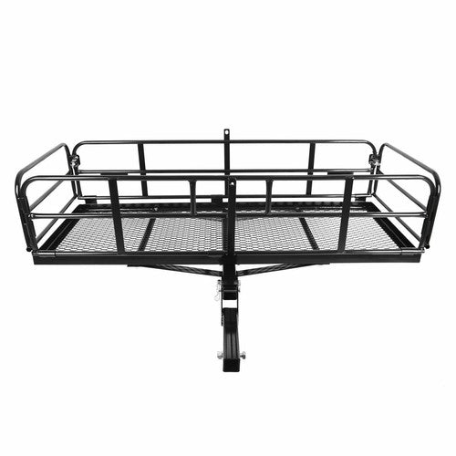Solid Spare Folding Trailer Hitch Cargo Carrier Basket Luggage Rack w/ 2" Receiver 500 LBS