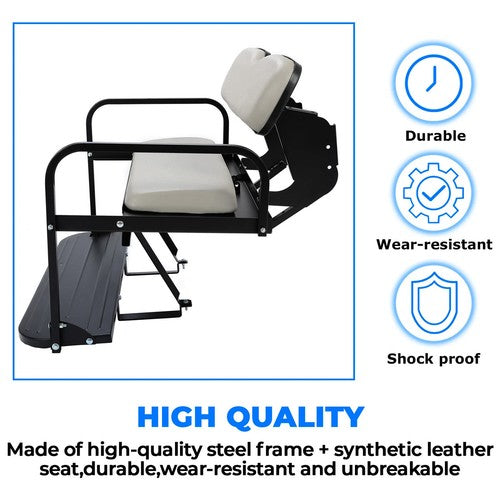 Solid Spare Rear Back Seat Kit Flip Folding For Yamaha G14 G16 G19 G22 Golf Cart Gray