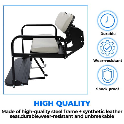 Solid Spare Rear Back Seat Kit Flip Folding For Yamaha G14 G16 G19 G22 Golf Cart Gray