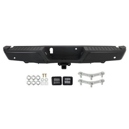 Solid Spare w/ Holes w/ Tow Hooks Metal Rear Bumper Automobiles For Ford F-150 2015-2020