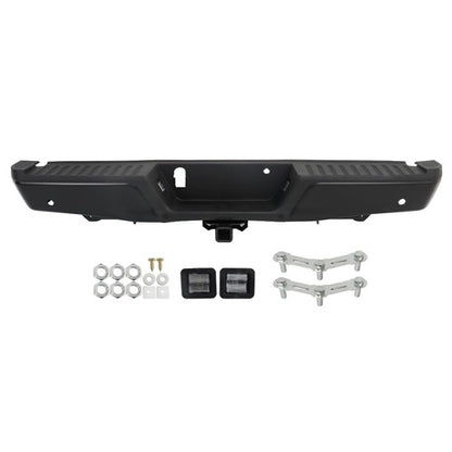 Solid Spare w/ Holes w/ Tow Hooks Metal Rear Bumper Automobiles For Ford F-150 2015-2020