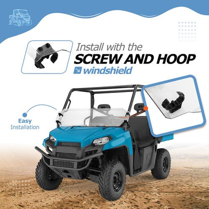 Solid Spare Front Half Windshield Clear For 2017-2025 Polaris Ranger 570 Full Size Crew