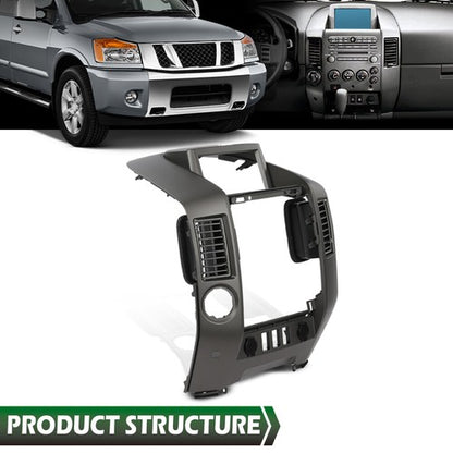 Solid Spare New Fit For Nissan Titan Armada Center Dash Console Instrument Bezel w/o Speaker