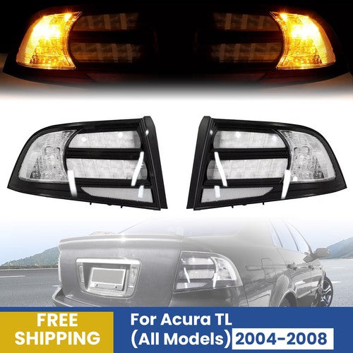 Solid Spare Rear Tail Light For 2004-2008 Acura TL Black Housing Clear Lens Halogen LH RH