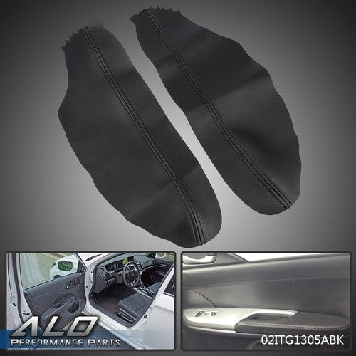 Solid Spare Fit For Honda Accord 08-12 Black Leather Front Door Panels Armrest Cover New
