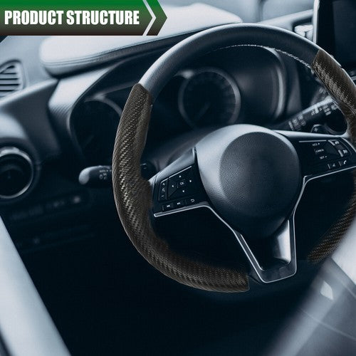 Solid Spare 2x Carbon Fiber Look Car Steering Wheel Booster Cover Non-Slip Accessories Black