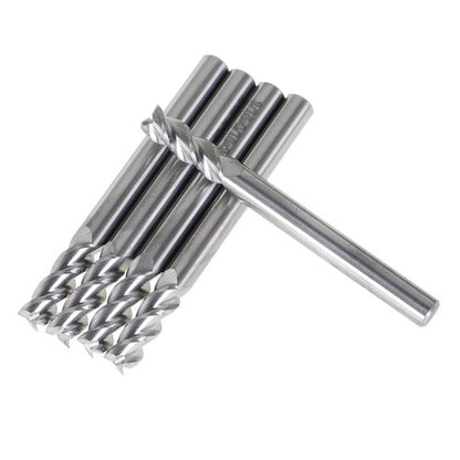 Solid Spare 5 Pack 3/16" 3 Flute Regular Length Carbide End Mill For Aluminum