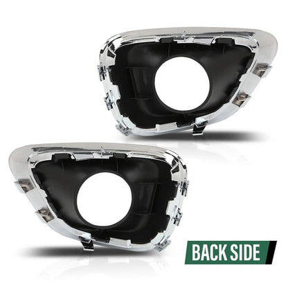 Solid Spare Fit For 2014-2017 Jeep Compass Front Bumper Fog Light Bezel Lamp Trim Left+Right