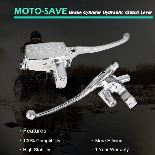 Solid Spare 1" Motorcycle Universal Handlebar Hydraulic Brake Master Cylinder & Clutch Lever