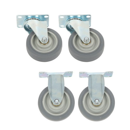 Solid Spare 4 Pack (Two Straight, Two Inclined) 4" Heavy Duty Swivel Caster Wheels 1200Lbs