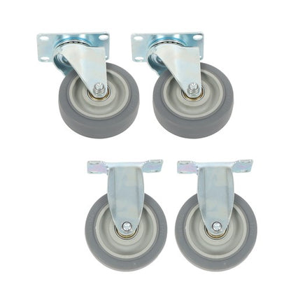 Solid Spare 4 Pack (Two Straight, Two Inclined) 4" Heavy Duty Swivel Caster Wheels 1200Lbs