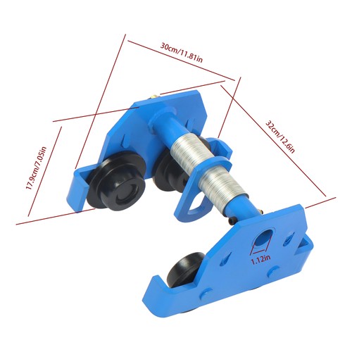Solid Spare 4400 LBS/2 Ton 65-180mm Adjustable Dual Wheels I-Beam Hand Trolley Alloy Steel