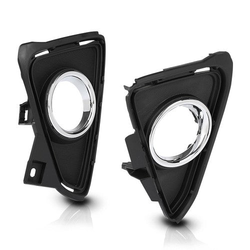 Solid Spare Fit For 2016-2018 Toyota RAV4 Front Bumper Fog Light Cover Bezel Left+Right