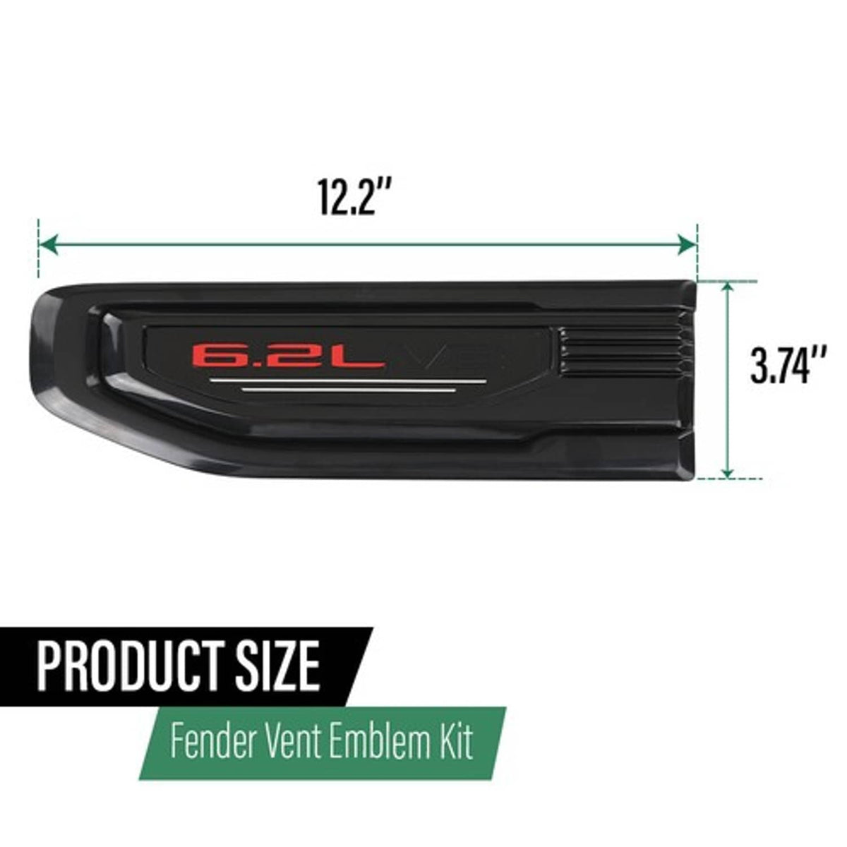 Solid Spare New Fender Vent Black Emblem Fit For 2019-2025 GMC Sierra 1500 Left+Right