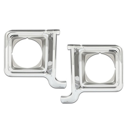 Solid Spare Fit For 1973-1978 Chevy GMC C/K Pickup Truck Silver Headlight Trim Bezel Pair