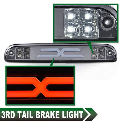 Solid Spare Fit For 99-16 Ford F250 F350 Super Duty Cargo LED Third 3rd Brake Light Smoke