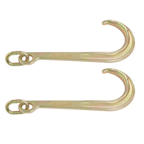Solid Spare 2 Pack 15 Inch 5400 Lbs Working Load Limit G70 Steel Heavy Duty Towing J Hook