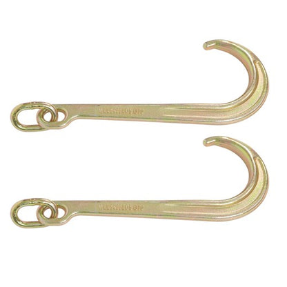 Solid Spare 2 Pack 15 Inch 5400 Lbs Working Load Limit G70 Steel Heavy Duty Towing J Hook