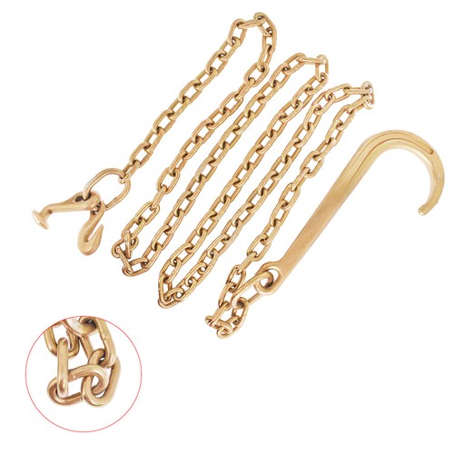 Solid Spare US 5/16 x 10 FT Tow Chain 15" J Hook Mini J Hook Recovery Wrecker Axle Grade 70