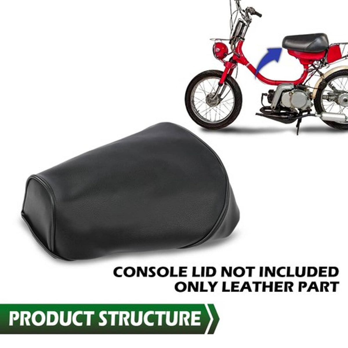 Solid Spare Fit For 1979-1987 Yamaha QT50 MA50 Synthetic Leather Seat Cover Protector Black