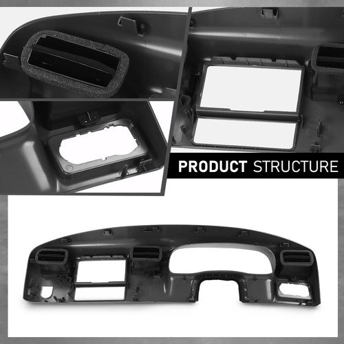 Solid Spare Dash Cluster Radio Bezel Trim Panel Dark Gray Fit For 1999-2004 Ford F250 F350