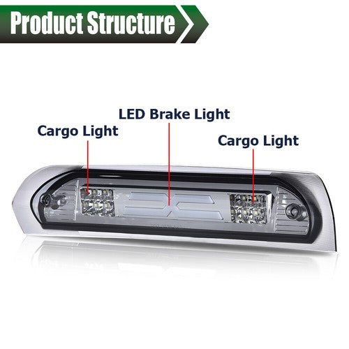 Solid Spare Smoked LED 3rd Tail Light Brake Lamp Fit For 02-09 Dodge Ram 1500 2500 3500