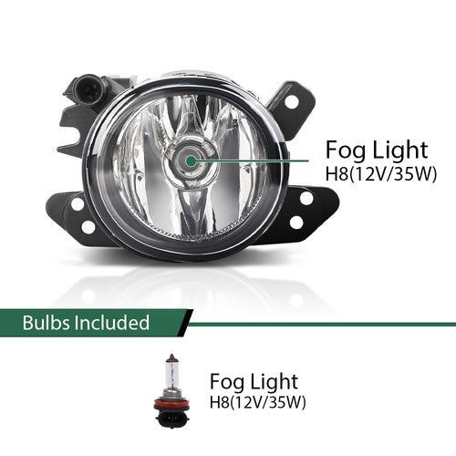 Solid Spare Halogen Fog Lights Driving Lamps Left+Right Fit For 2006-2014 Mercedes-Benz
