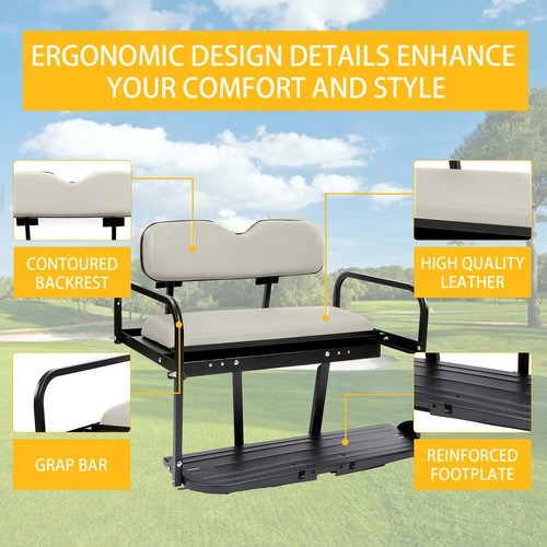Solid Spare Folding Steel Frame Flip Rear Back Seat For EZGO Marathon Pre-1994 Golf Cart