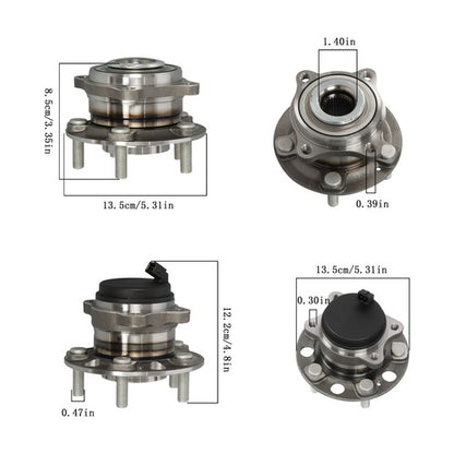 Solid Spare 4pc Front Rear Wheel Bearing & Hub Assembly For Hyundai Sonata Tucson Kia Optima