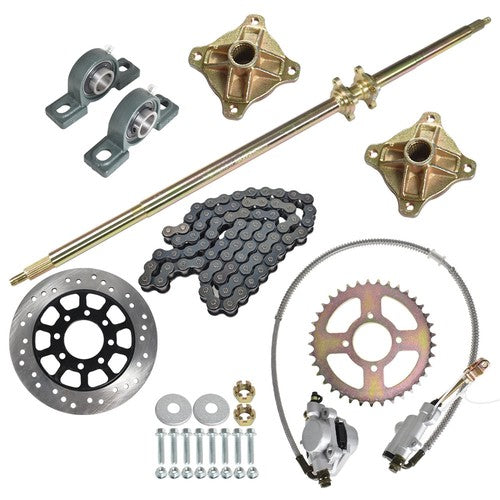 Solid Spare For ATV Quad Buggy Go Kart 44" Rear Live Axle Kit Wheel Hub Sprocket Brake Disc