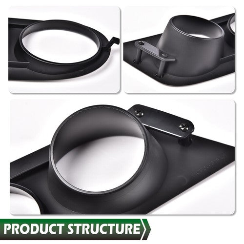 Solid Spare Fit For 01-06 BMW E46 M3 2-Door Matte Black Front Bumper Fog Light Cover