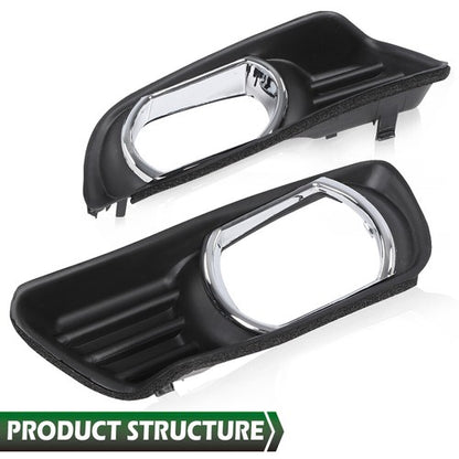 Solid Spare Fit For 07-09 Toyota Camry Front Bumper Fog Light Bezel Lamp Trim Left+Right