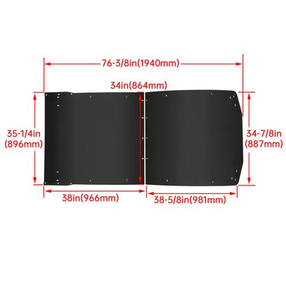 Solid Spare Top Roof Aluminum Powder Coated Black For Polaris RZR Turbo S 4 2022
