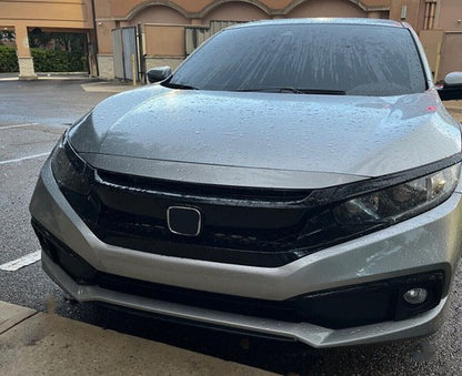 Solid Spare Front Grille For Honda Civic 2019-2021 2020 Coupe Sedan Type-r Style Black Mesh