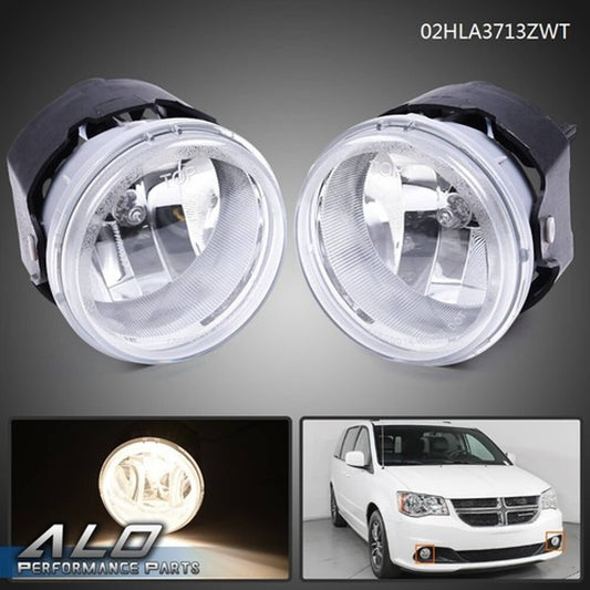 Solid Spare Fit For 2011-2017 Dodge Grand Caravan Clear Lens Bumper Fog Lights Driving Lamps