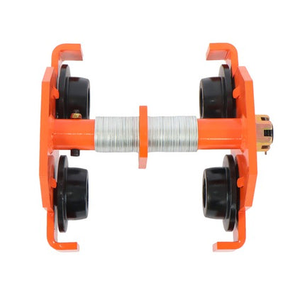 Solid Spare 4400LBS Load Capacity Alloy Steel Push Beam Trolley 65-190mm with Dual Wheels