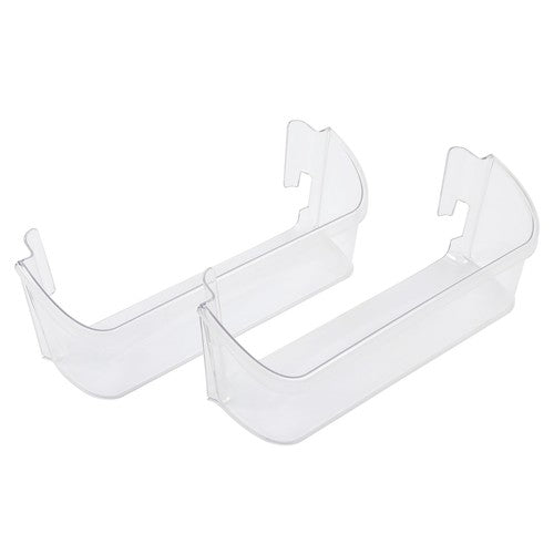 Solid Spare 2Pcs Bottom Door Shelf Lower Bin Polycarbonate For Frigidaire #240323002