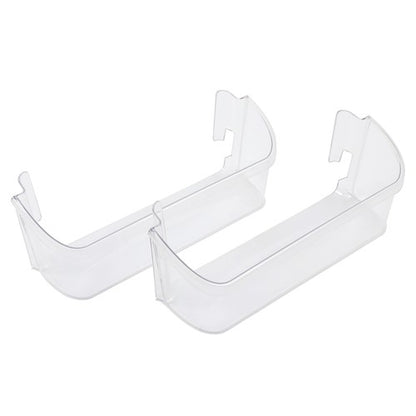 Solid Spare 2Pcs Bottom Door Shelf Lower Bin Polycarbonate For Frigidaire #240323002