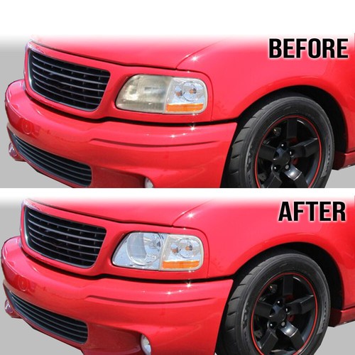 Solid Spare Fit For 97-04 Ford F150 Expedition Clear Headlight Replacement Lens