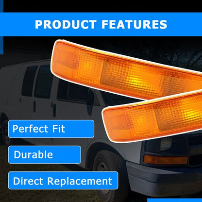 Solid Spare Turn Signal Marker Directional Light Lamp RH Passenger for 03-22 Chevy GMC Van