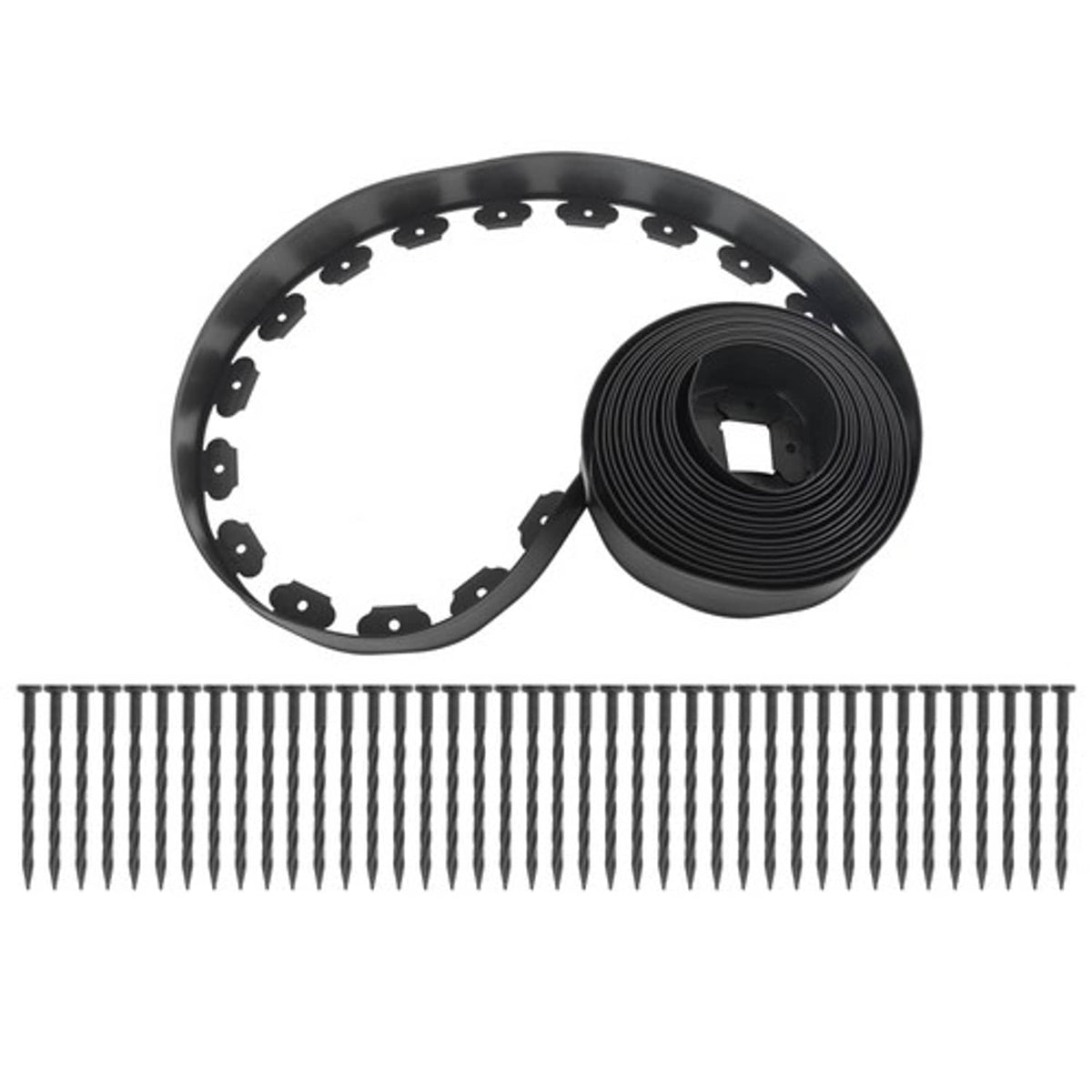 Solid Spare No Dig Lawn Border L-shaped Lawn Garden Edging Kit Plastic With Anchoring Spikes