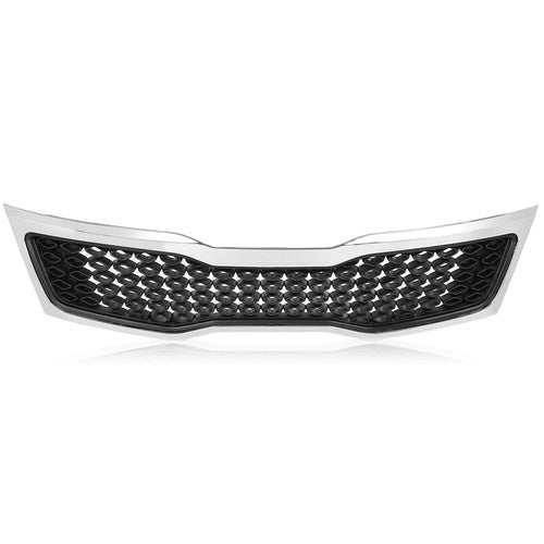 Solid Spare Fit For 2011-2013 Kia Optima Front Bumper Lower Grille Grill w/ Chrome Trim