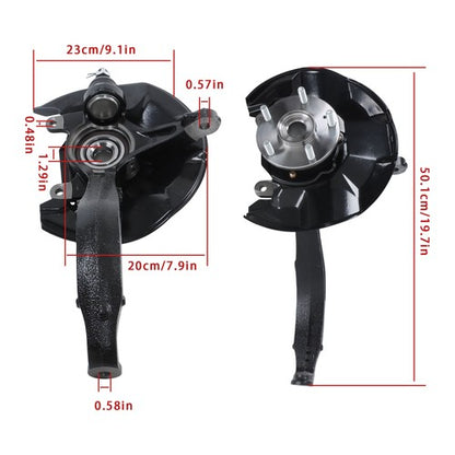 Solid Spare For 08-12 Honda Accord Front Steering Knuckle+Wheel Bearing Hub Assembly 698446