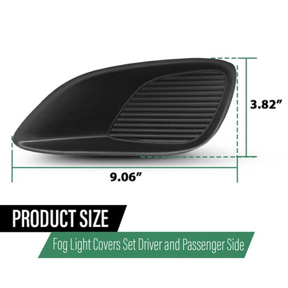 Solid Spare Front Bumper Insert Fog Light Cover Left+Right Fit For 2007-2012 Toyota Yaris