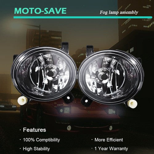 Solid Spare Pair Clear Lens Fog Light Bumper Driving Lamp For 2009-2012 AUDI A4 S4 SEDAN